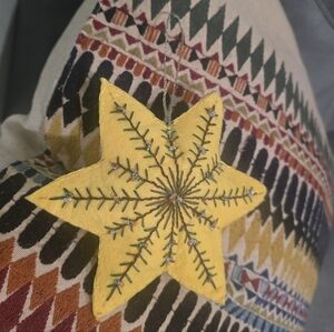Handmade Embroidered Star Ornament